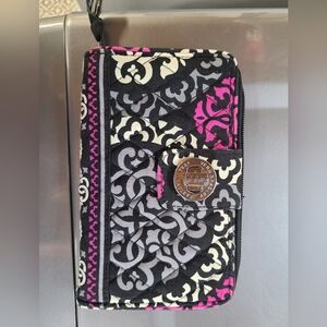 Vera Bradley Black and Pink Patterned Clutch